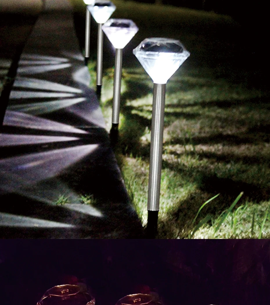 10 шт. Солнечный СВЕТОДИОДНЫЙ светильник Алмазная лампа для украшения сада Открытый Солнечный фонарь для столба светодиодный Лампа уличного освещения на солнечной энергии фонарь