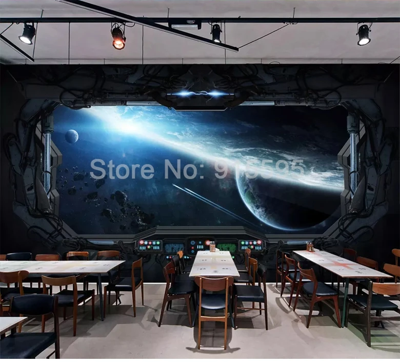 pintura de parede para restaurante, hotel, internet, mural de sala de jogos