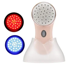 Портативный светодиодный красный/синий свет отбеливание акне удаление вариантов ухода за кожей прибор для фототерапии омоложение средство против акне r лицо массажер