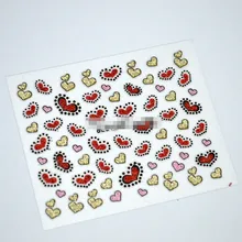 Нейл-арта украшения Причудливый Блеск 3d-украшения для ногтей любовь наклейка в форме сердца 10 шт