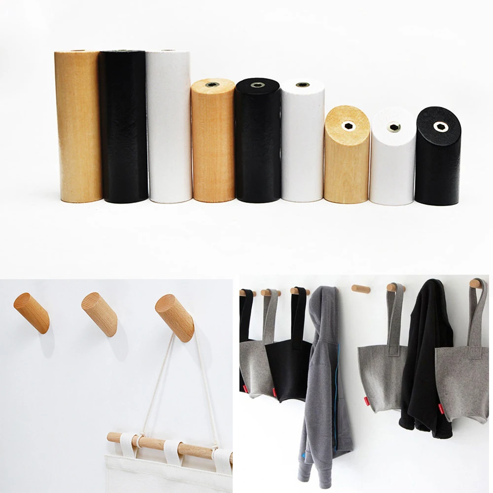 

Natural Wooden Coat Hooks Wall Mounted - Vintage Single Organizer Hangers, Handmade Craft Hat Rack for Wall Room Home Decor
