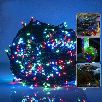 

22M 200LEDs Solar Powered String Light Outdoor Fairy Lamp Christmas Garden wedding light holiday RGB single color Lights