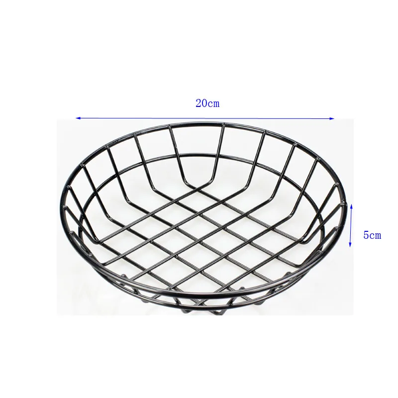 Креативная мини черная металлическая корзина для фруктов Бар сушеные фрукты/закуски/корзина для хранения напитков металлический кейс жареная еда посуда - Цвет: 07
