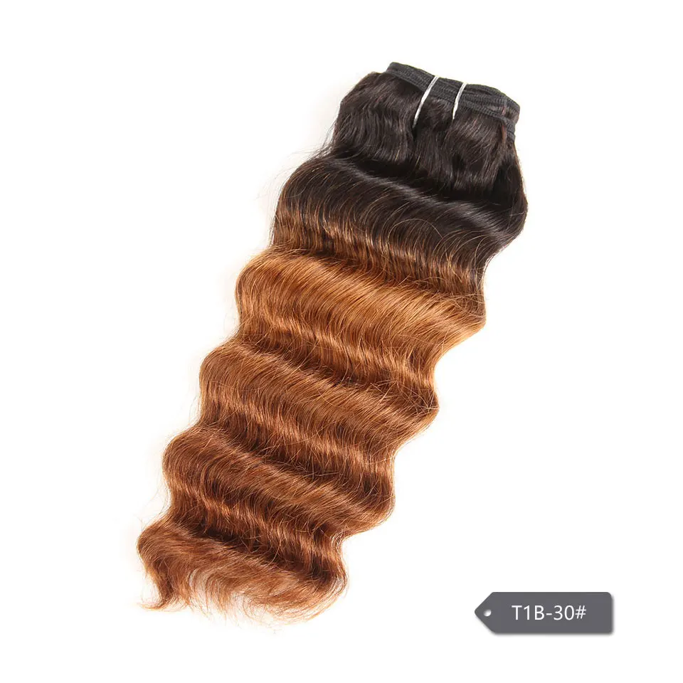 Гладкие Бразильские глубокие волнистые человеческие волосы, плетение пучков, натуральные, привет, глубокие волосы, 1 шт., только P4-27, T1B-99J, Омбре, remy, наращивание волос