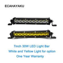 Best Price ECAHAYAKU 1x 7 inch 30w LED work Light Bar Yellow White light for car styling Off-road Boat Car Truck 12V ATV SUV jeep off road Best Price ECAHAYAKU 1x 7 inch 30w LED work Light Bar Yellow White light for car styling Off-road Boat Car Truck 12V ATV SUV jeep off road