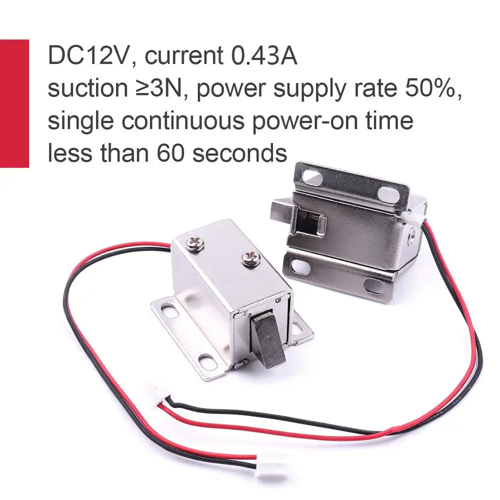 1 шт. мини электрический замок DC 12V 0.43mA небольшой электромагнитный для двери в