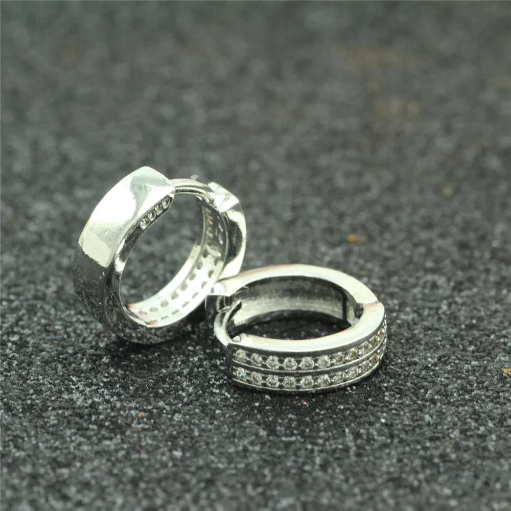 Восстановленное древнее ювелирное изделие из серебра 925 пробы, Двухрядное циркониевое кольцо для ушей, Современное красивое кольцо для ушей, очаровательное кольцо для ушей