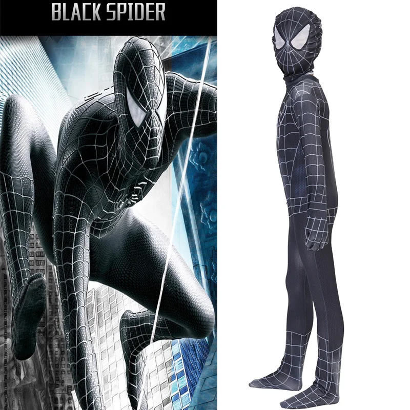 

Venom Black Spider Man Conjoined Fatal Guardian Jumpsuits Halloween Christmas Birthday Party Costume Gift for Children