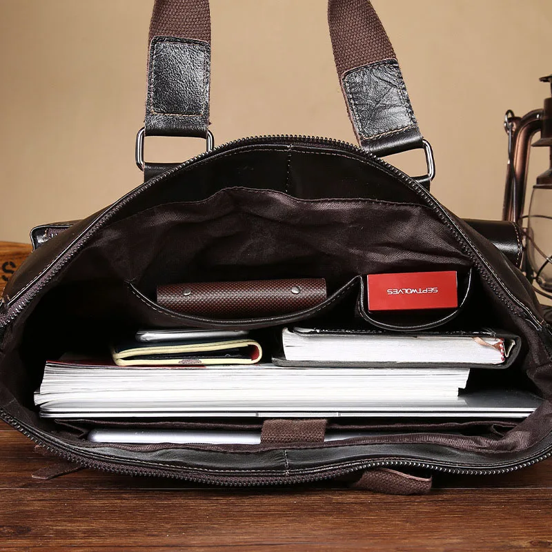 العلامة التجارية جلدية 14' حقيبة أعمال كيس الرجال الكمبيوتر حقائب الذكور Crossbody حقيبة كتف حقيبة ساعي لأجهزة الكمبيوتر المحمول XA247ZC
