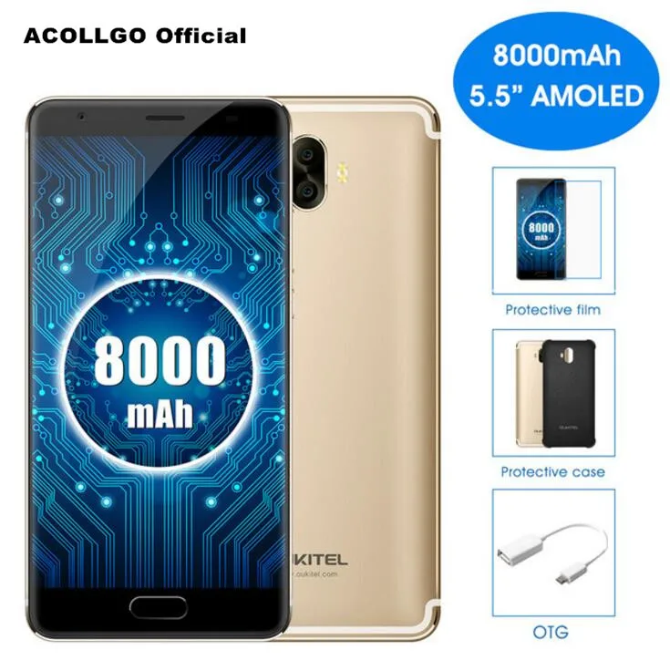 Oukitel K8000 4G teléfono móvil MTK6750T Octa Core 5,5 pulgadas AMOLED 4 GB RAM 64 GB ROM 16MP + 13MP Cámara Dual Android 7,0 huellas dactilares