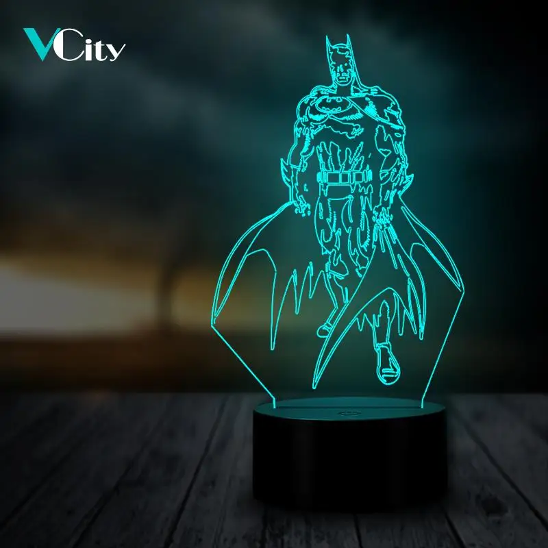 Светодиодный ночник VCity 3D настольная лампа с Бэтменом модный декоративный