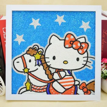 

kitty on Horse Painting Diy 5D Diamond Painting Kitty Cat Star Full Embroidery 3 Sizes Round Diamond Rhinestone 30*30cm Painting