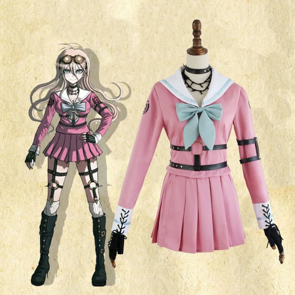 Высокое качество Danganronpa V3: Killing Harmony Аниме Косплей Miu Iruma Лолита костюм боевой