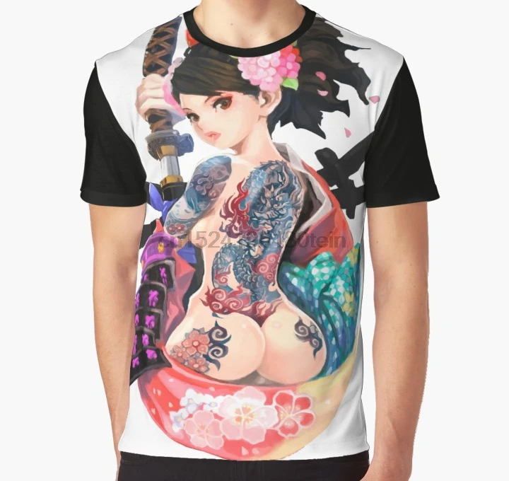 

All Over Print 3D Tshirt Men Funny T Shirt Yakuza Girl Sticker