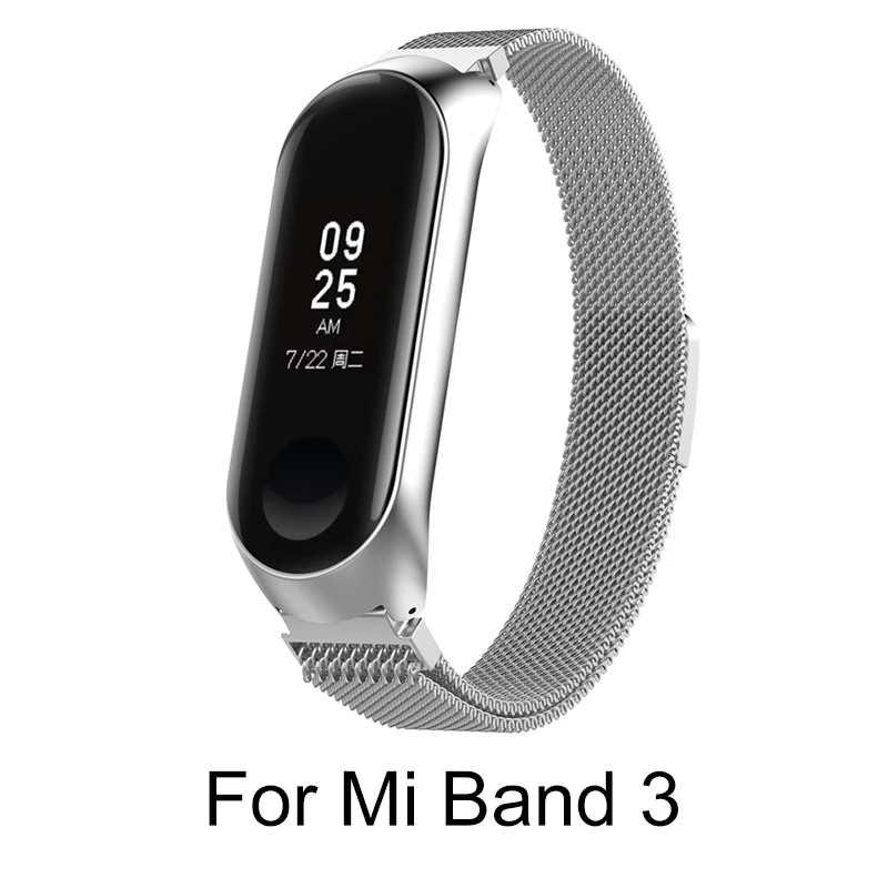 Для mi band 4 металлический магнитный ремешок для Xiaomi mi 3 сменные аксессуары для браслетов браслет для Xiaomi 4 - Цвет: Mi 3 Magnetic Silver