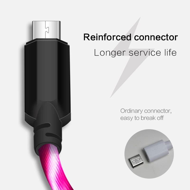 Power4 усиленный микро кабель usbc для iPhone xs max светящийся светодиодный USB Type C Lightning