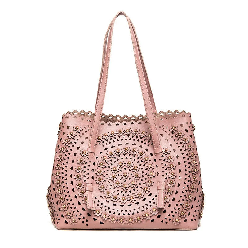 

Famous Brand Shoulder bag Women Leather Handbags Designer Ladies Messenger Bags Women Composite Bag Hollow Out Tote Bolsas 2018
