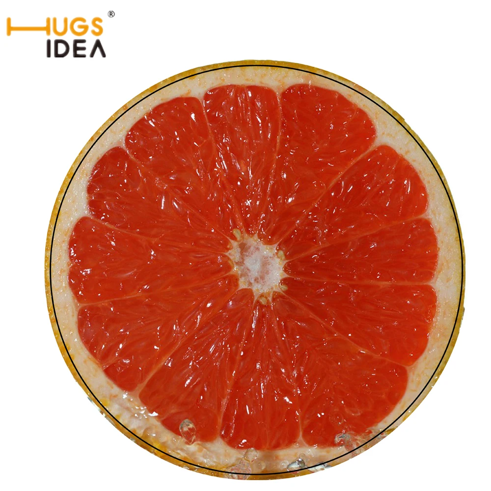 HUGSIDEA 3D Забавный фруктовый коврик с принтом круглый ковер для гостиной нескользящий ковер Тонкий 60*60 см домашний отель декоративный Alfombra