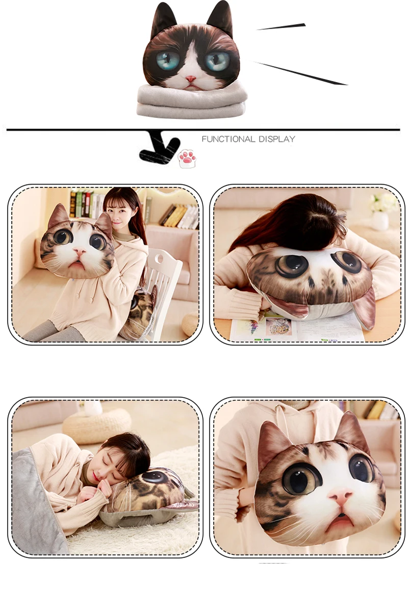 36 см* 36 см 3D кошка форма плюшевая подушка Автомобильная подушка креативная кошка Nap Подушка симпатичная подушка для сиденья домашний декор забавные подарки для детей