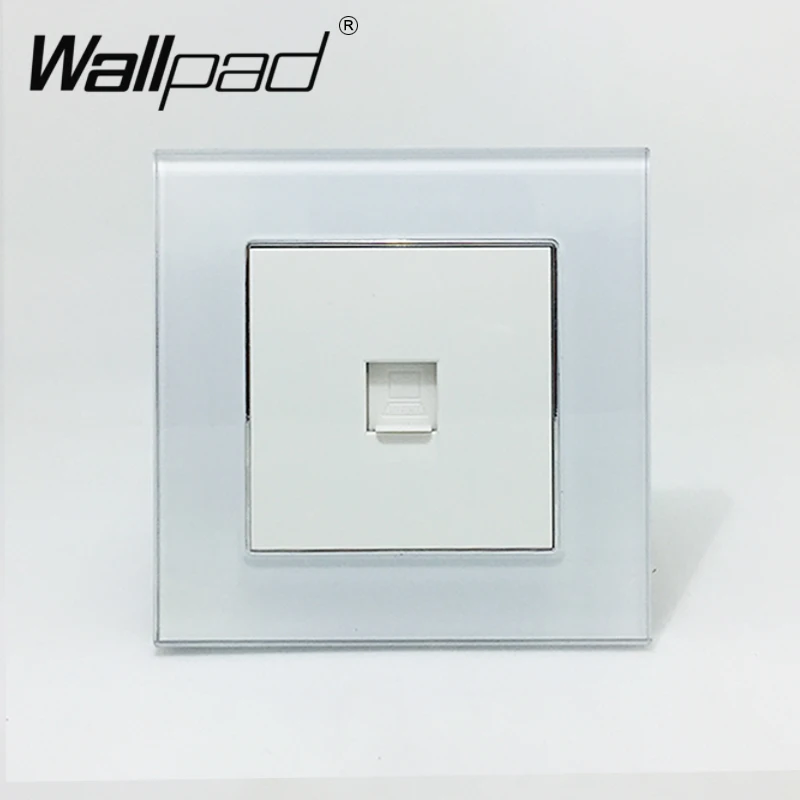 Розетка для передачи данных, Wallpad, роскошное закаленное стекло 110 V-250 V, стандарт ЕС, Великобритании, Интернет-порт RJ45, розетка