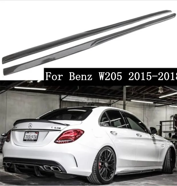 

JIOYNG Carbon Fiber Car Side Skirts Bodykit Bumper Side Skirt Cover For Mercedes-Benz C-Class W205 C180 C200 C63 2015-2018