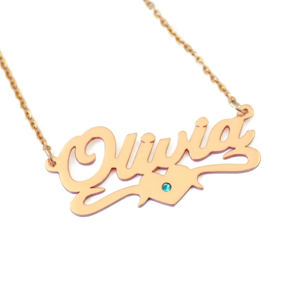 

Personalized Name Necklace with Birthstone, Personalized Name Jewelry Custom Name Necklace Custom Gift for Her Mothers Gift