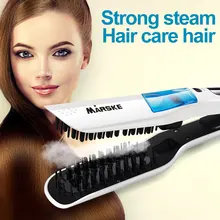 Marske Professional Steam Straightener Comb Brush Straight Hair Ceramic Hair Iron Electric Hair Straightening Brush Steam Comb rucha ceramic electric hair brush hair straightener straightening flat iron comb digital control heating brushes high quality