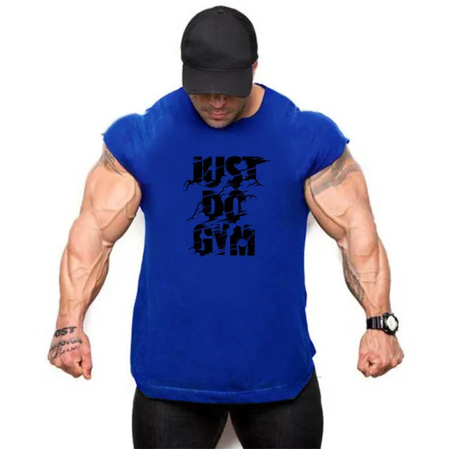

Letter printing bodybuilding fitness vest men's summer sports sleeveless T-shirt tank top