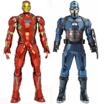 

3D Metal Model Puzzles For Captain America/Iron Man Manual Puzzle Collectional Desktop Display Adult Children Toy Birthday Gifts