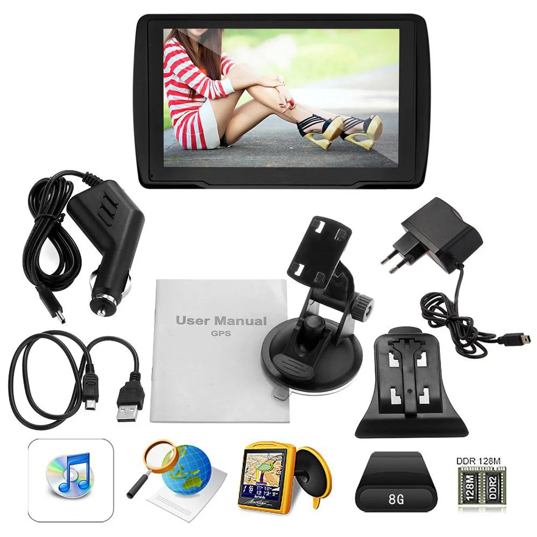  NOYOKERE Auto gps 5 zoll Touchscreen GPS Navigation 4 GB mit Amerika Karte Unterstützung Musik Vide