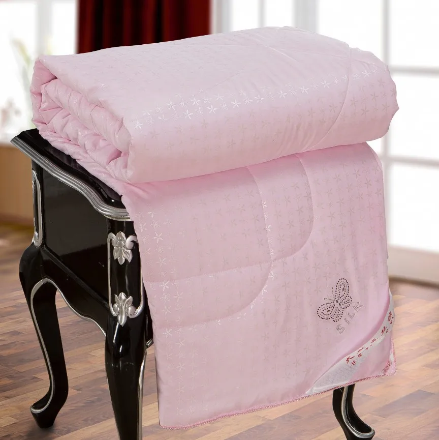 Бренд шелк тутового шелка одеяло для зимы/лета король королева полный двойной размер белый/красный цвет одеяло/одеяло с наполнителем/вставкой - Цвет: Розовый