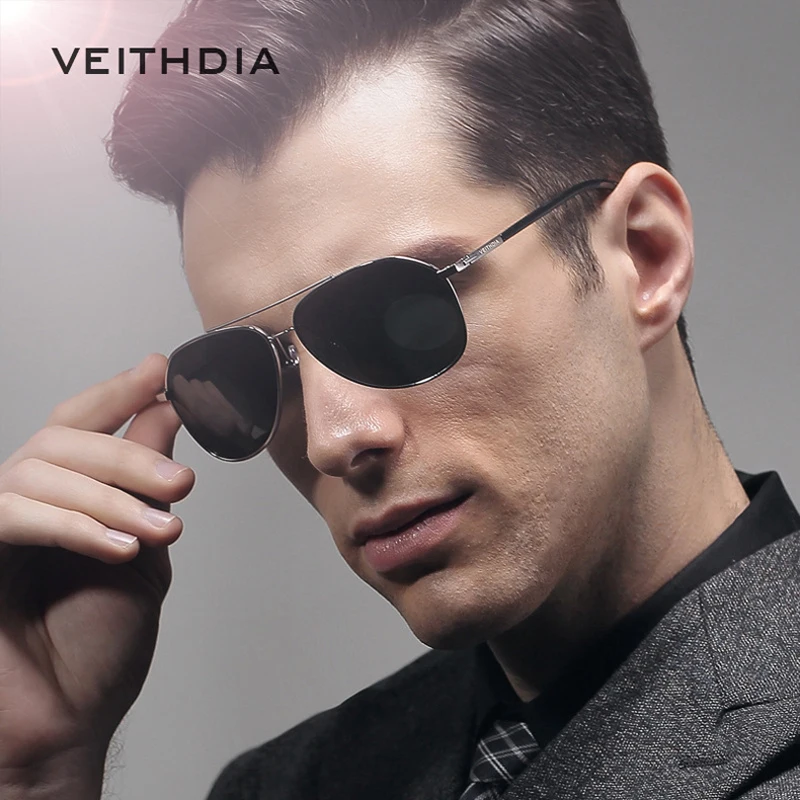 Бренд VEITHDIA, дизайнерские солнцезащитные очки, мужские поляризованные солнцезащитные очки из сплава, мужские очки, аксессуары gafas oculos de sol masculino 2366