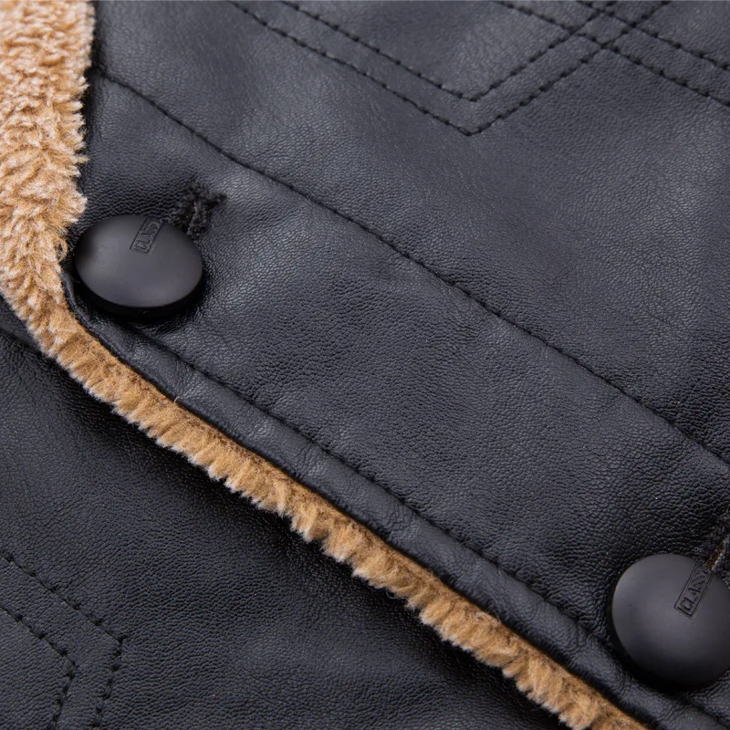 Fashion Winter Warm Jackets Men Windproof Thick Velvet Casual Jackets Men Parka Cargo Coats Streetwear PU Leather Biker Jackets