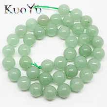 Jades d'aventure vertes naturelles, perles rondes et amples pour la fabrication de bijoux, 15.5 pouces, 4/6/8/10/12mm Bracelets à faire soi-même, vente en gros
