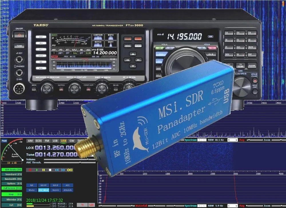 

2019 New MSI.SDR 10kHz to 2GHz Panadapter SDR receiver Compatible SDRPlay RSP1