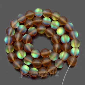 

5Strands/Lot Matte Smoken Topa-z AB Top Crystal Glass Round Matte Frosted Inside AB Beads 6mm 8mm 10mm 12mm 15.5" Wholesale