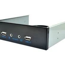 SP 4 порта HD аудио 3,5 мм+ USB2.0 5,25 дюйма флоппи-отсек передняя панель с адаптером питания USB 2,0 концентратор spilter 2 порта usb2.0