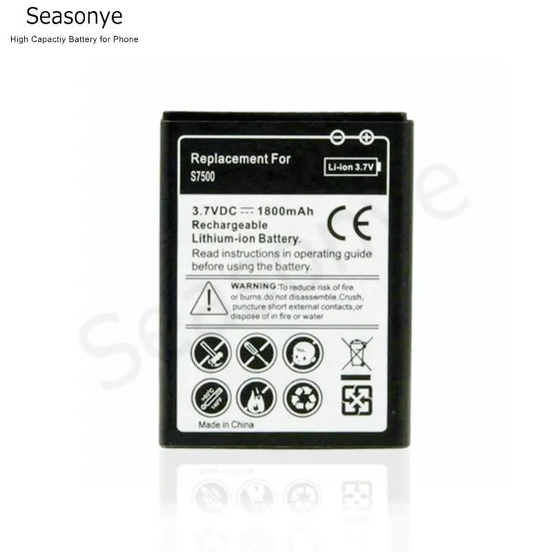 Seasonye 1800mAh EB464358VU Сменный аккумулятор для Samsung Galaxy Y Duos Mini 2 S6500 Ace Plus S7500 S7508 | Мобильные