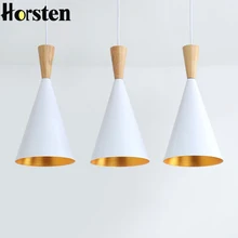 Horsten современный скандинавский простой подвесной светильник, деревянная Подвесная лампа для ресторана, бара, кафе, столовой, алюминиевая Подвесная лампа E27