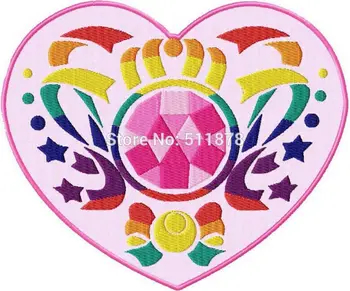 

6" LARGE Sailor Moon Crystal Heart Locket Animated Anime TV MOVIE SERIES EMBROIDERED Girl Dress Iron On Patch Applique