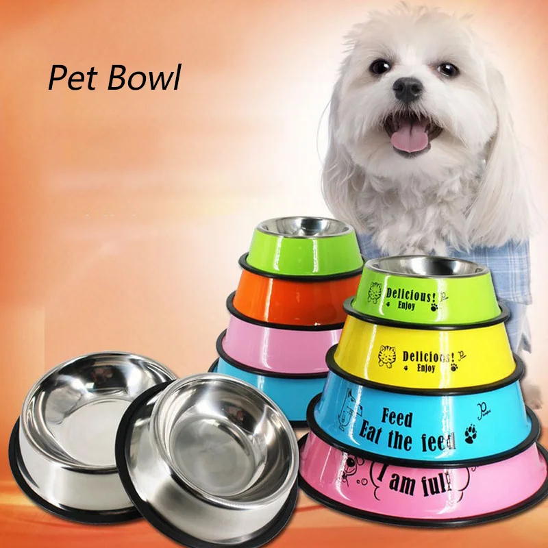 

Stainless Steel Pet Bowl Travel Feeding Feeder Water Bowl For Dog Cat Anti-skid Dry Food Cat Bowl Drinking Water Dog Dish