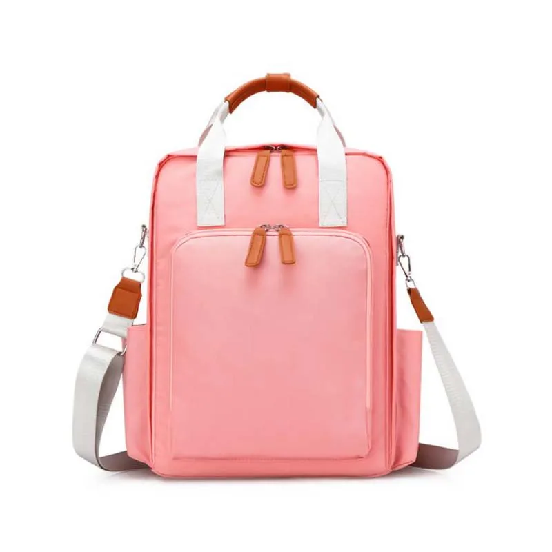

New solid color Mummy bag shoulder bag handbag waterproof baby trailer bag multi-function large capacity pregnant women bag leis