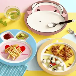 Мультфильм знаки керамика дозирования пластины Creative детей Multi-частей посуда завтрак тарелку детские столовые приборы лоток