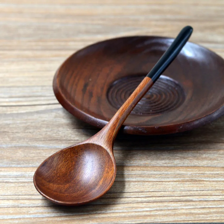 Wooden Spoons Tableware Natural Tea Coffee Dessert Spoon (6)