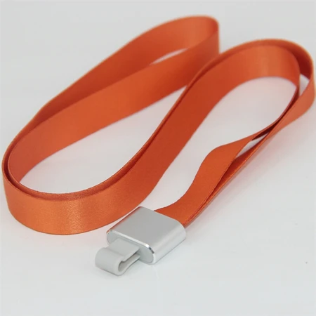 DEZHI J-Hook полиэфирные ремешки для бейджа ID держатель для карт, 15 мм шейный ремешок для рабочих карт и ID карт, логотип на заказ - Цвет: silver-orange