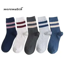 Morematch 1 пара Harajuku зимние мужские теплые забавные носки в полоску выше лодыжки удобные хлопковые деловые носки