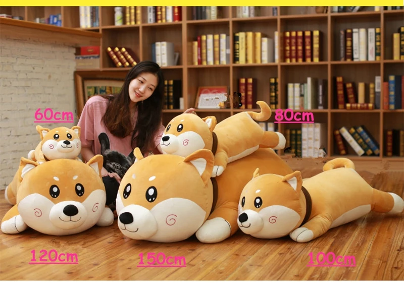 Kawaii Shiba Inu plush doll jumbo cute plush dog toy girl sleeping pillow for children friend gift 100cm 120cm 150cm DY50411 (13)