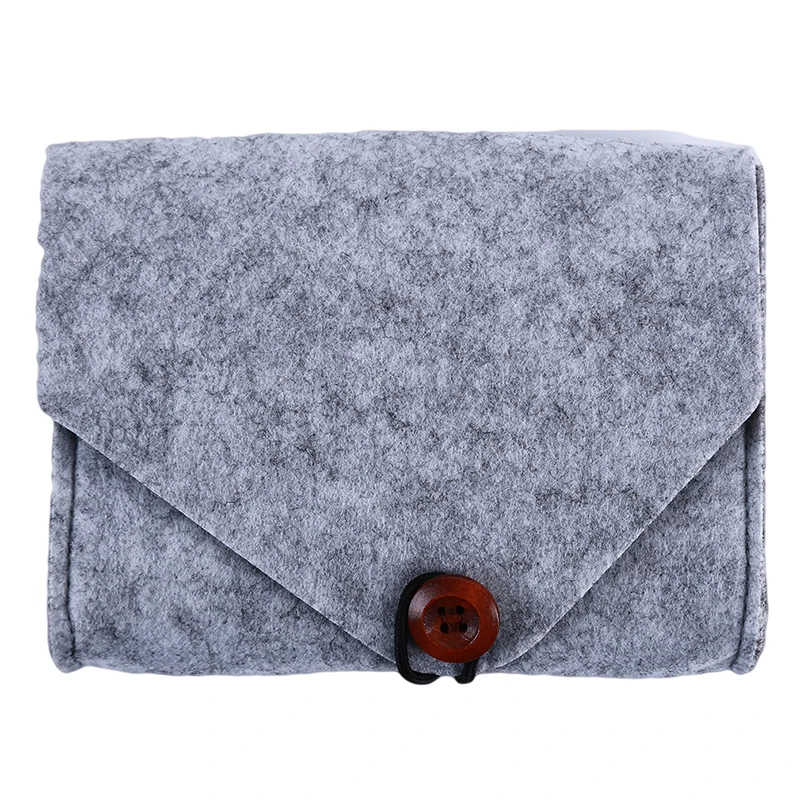 

2019 New Felt Power Pack Mobile Phone Data Cable Charger Portable Button Organizer Case Package Bag