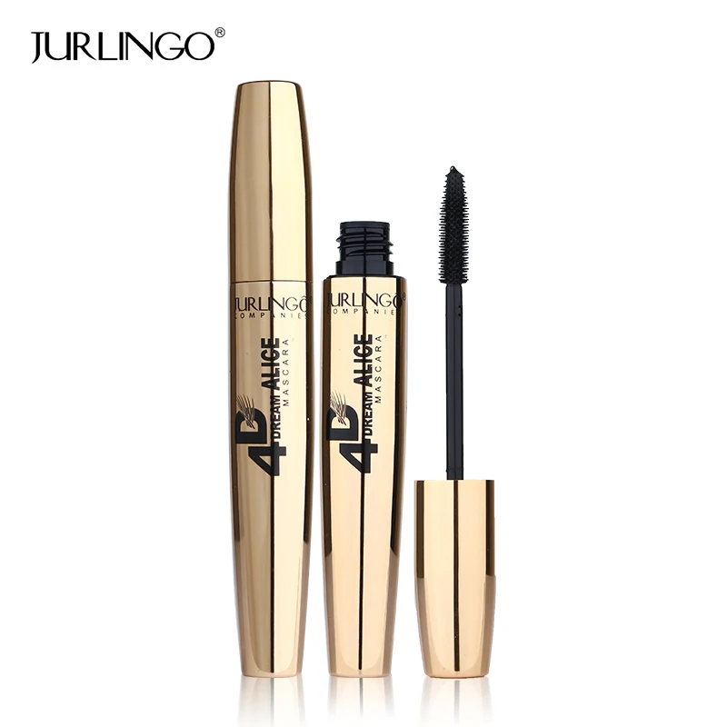 Новая модная Золотая 4D Черная тушь для ресниц бренд JURLINGO макияж супер объем подкручивание Густые Ресницы Водостойкая тушь косметика