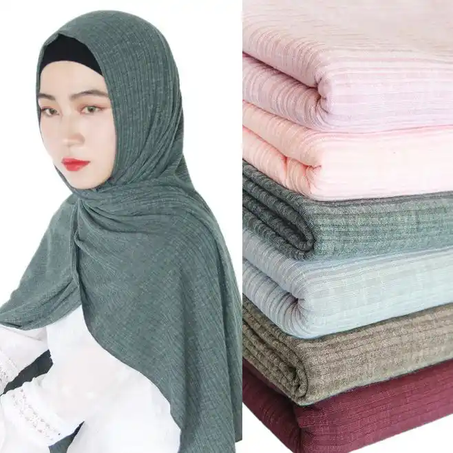 New Women Modal Cotton Wrinkle Design Scarves Muslim Hijab Solid Color Malaysia Jersey Hijab Long Towel Shawl Soft Headscarf Islamic Clothing Aliexpress
